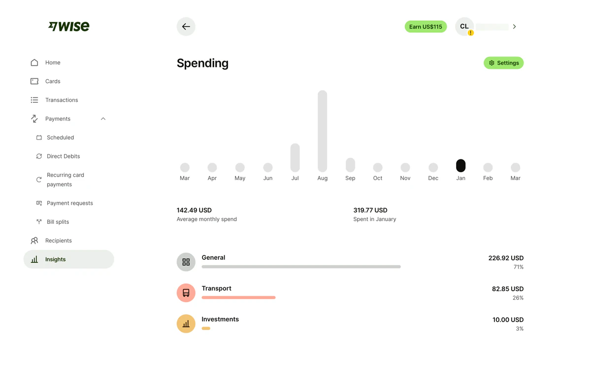 Wise Insights Dashboard